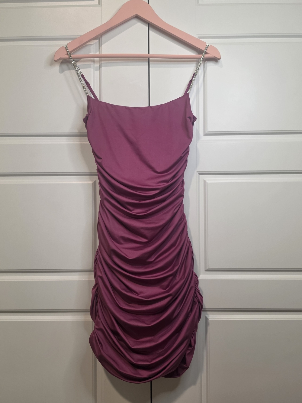 Lucy in the Sky Marsha Rhinestone Ruched Dress size M